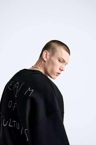 NWT Zara MAN Premium SLOGAN PRINT SWEATSHIRT sz M - Picture 4 of 10