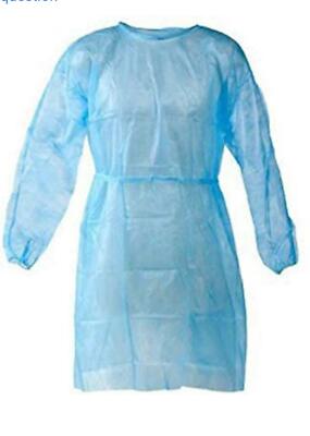 Disposable Isolation Gowns Blue With Elastic Cuff Dental-Medical 10/50/100 PACK