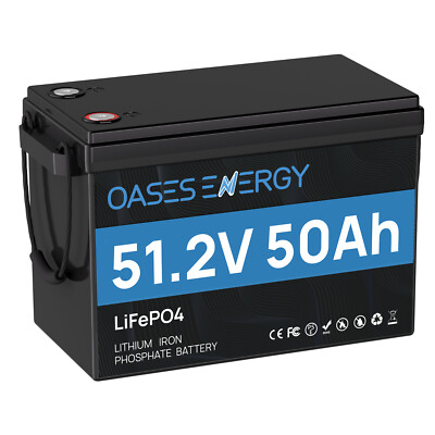 48V 50Ah Lithium Battery Golf cart LiFePO4 100A BMS 15000+ Deep Cycle Solar