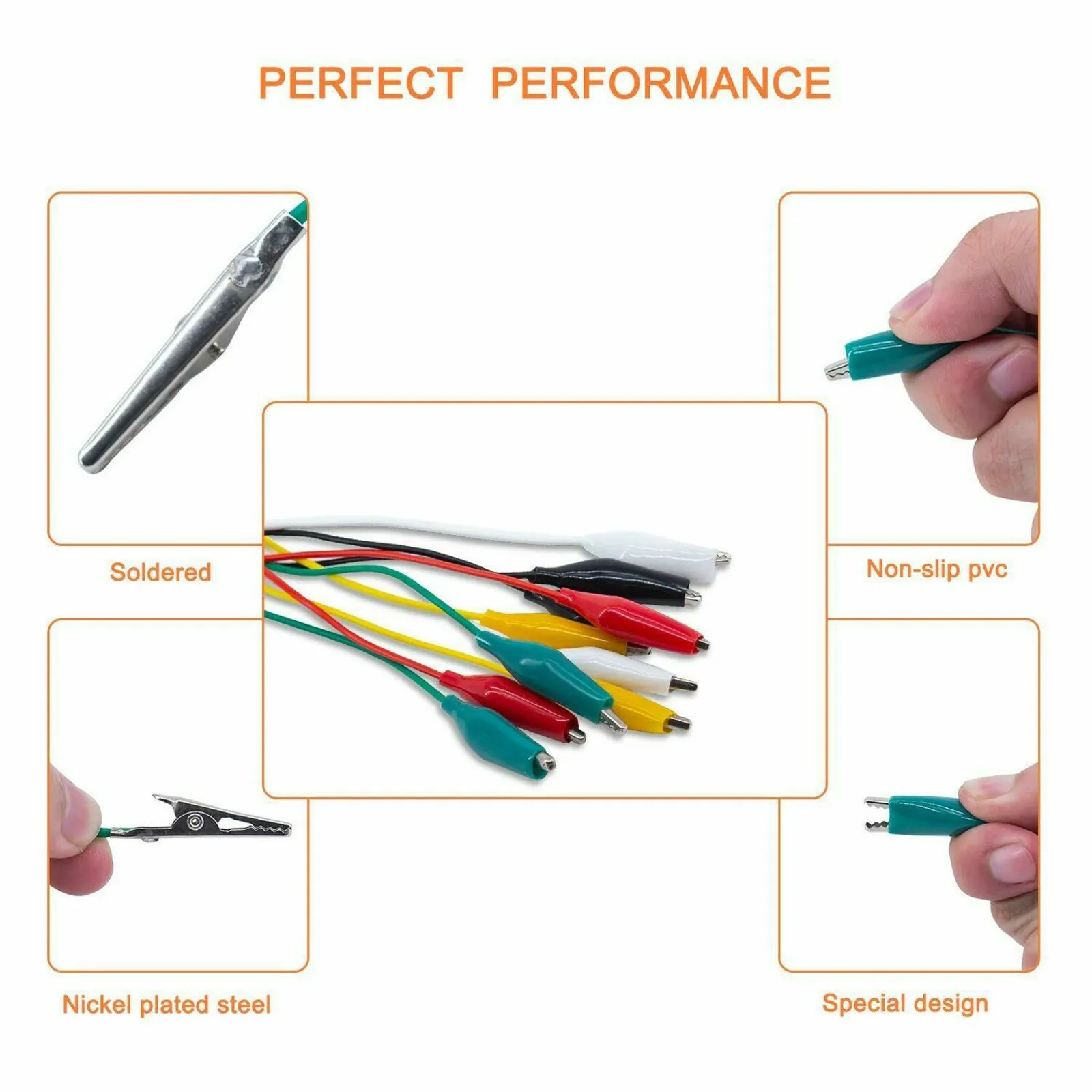 20 Pcs Electrical Jumper Cables Test Leads with Alligator Clips for Circuit new