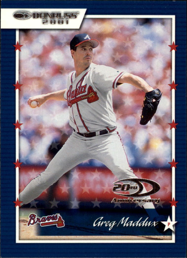 Greg Maddux #8 Baseball Cards 2001 Donruss trading card — raw and PSA graded price guide
