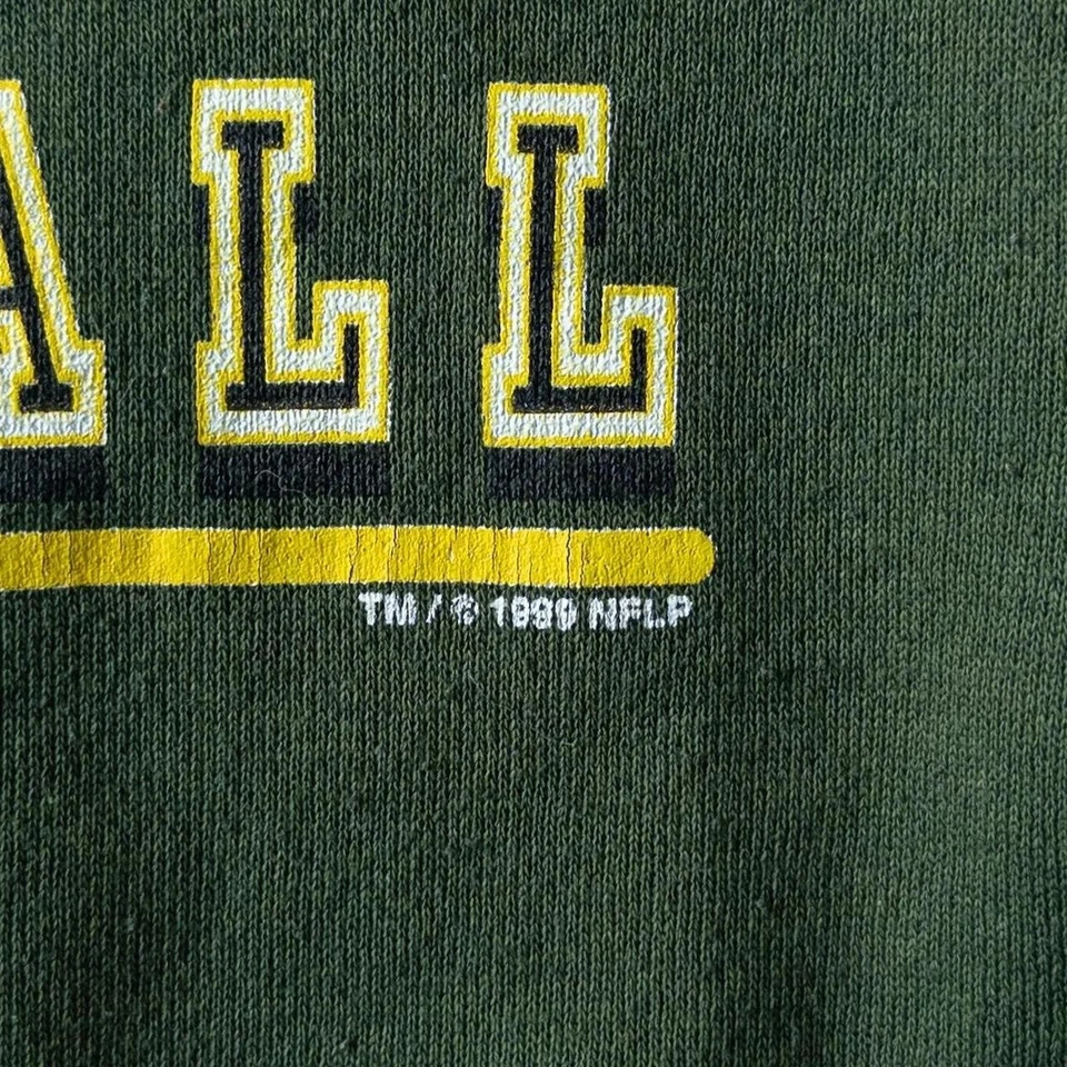 Sudadera Grande Pullover Verde de Fútbol de Colección Años 90 Green Bay Packers Cuello Redondo Foto 3 de 4