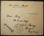 1915 WWI stampless British army cover UK Egyptian PO + earliest dated postmark