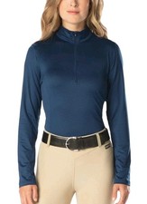NWT Kerrits Icefil Long Sleeve UPF Riding Shirt Equestrian Navy NEW Women's L