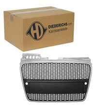 DIEDERICHS KÜHLERGRILL SCHWARZ CHROM passend für AUDI A4 B7 PDC Rennsport-Look