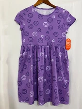 NWT Wonder Nation Emoji Dress Girls Play With Pockets Purple  Many sizes