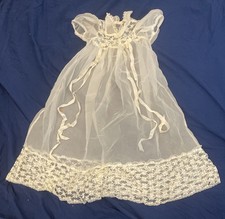 Vintage Madonna Original Baby Infant Christening Gown Baptism white lace jacket
