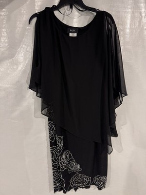 Womans Black MSK beaded Floral Overlay Shift Dress Size Medium NWT | eBay Womans Black MSK beaded Floral Overlay Shift Dress Size Medium NWT | eBay