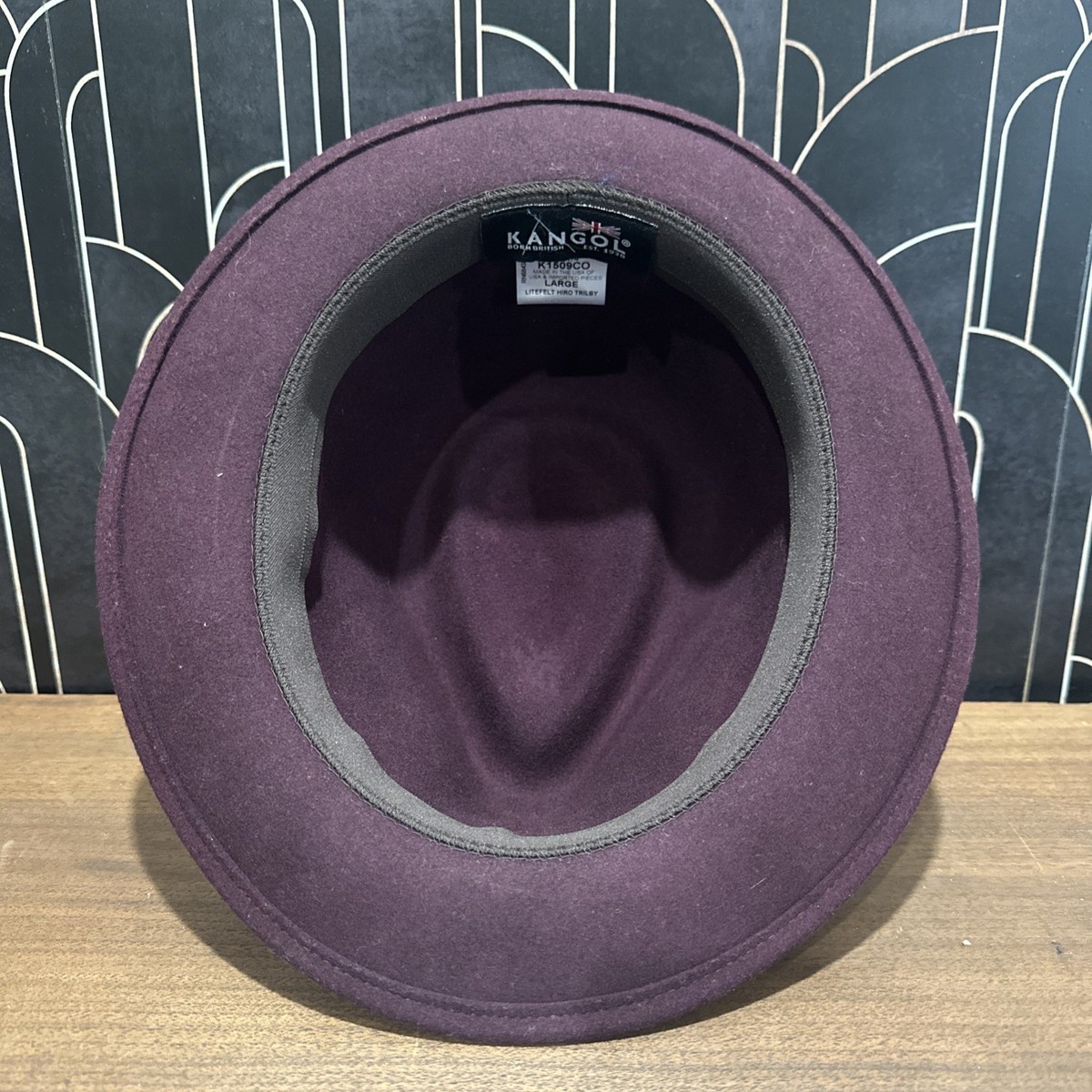 Kangol Lite Felt Hat Large Wine K1509CO Made in USA View 5