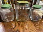 3 Vtg Hoosier Glass Jars with Green Lids, 1940's-Great Condition — photo 8