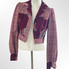 CM Bazaar Sony Pictures Costume Department Vintage Floral Plaid Jacket