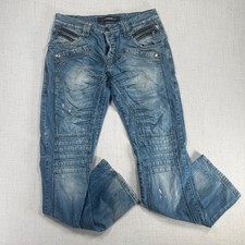 Cipo & Baxx Jeans Moto Biker Style Distressed...