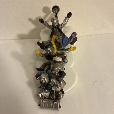 Hudson Pewter Villagers Limited Edition #7251 Toboggan Ride #1159/1500 NOS/NIB