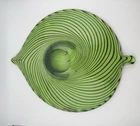 Vintage Murano Style Art Glass Bowl Leaf Shape Freeform Mid Century