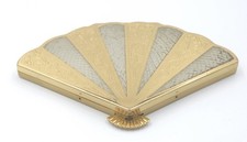 Vintage Art Deco Wadsworth Fan Shaped Compact...