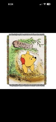 Disney Winnie The Pooh Vintage Pooh Woven Tapestry Throw Blanket NEW In Package