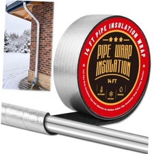 4 FT Foiled Back Fiberglass Pipe Insulation Wrap,Pipe Insulation Foam Wrap 1