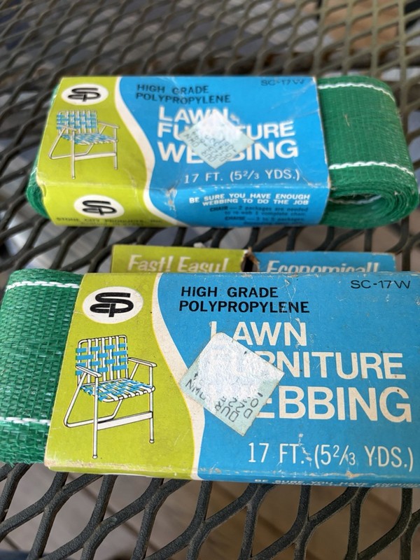 Vintage Lawn Chair Replacement Webbing 2 Packs