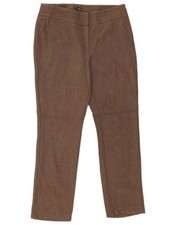 Marks & Spencer Womens Straight Suit Trousers UK 12 Medium W32 L28 Brown CS11