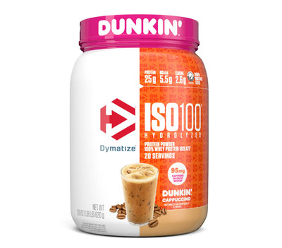 Dymatize ISO100 Hydrolyzed Whey Isolate Protein Powder Dunkin' Cappuccino 1.36lb
