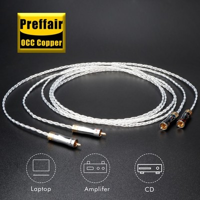 Pair HiFi Audio Cable RCA Interconnect Cable Audiophile Lines Male To Male Plug