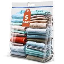 Heavy Duty Plastic Storage Extra Large Bags, 25 Gallon 35" x 24", clear