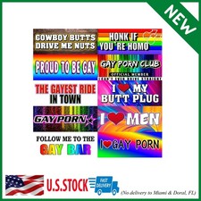 Gay Pride Funny Magnet Bumper Sticker, Rainbow Pride Prank Magnetic Sign for Veh