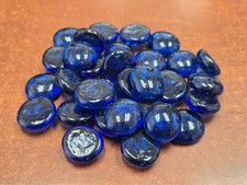 60 PCS BLUE GLASS PEBBLES AQUARIUM VASE CRAFT DECOR