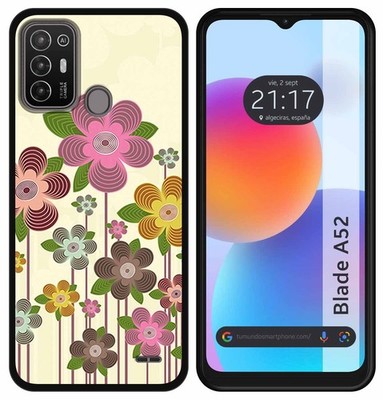 Dedux Cover per ZTE Blade A52 Custodia, Custodia Silicone TPU Antiurto Case + Rigida Satinato Traslucido con 360°Anello in Piedi. Nero