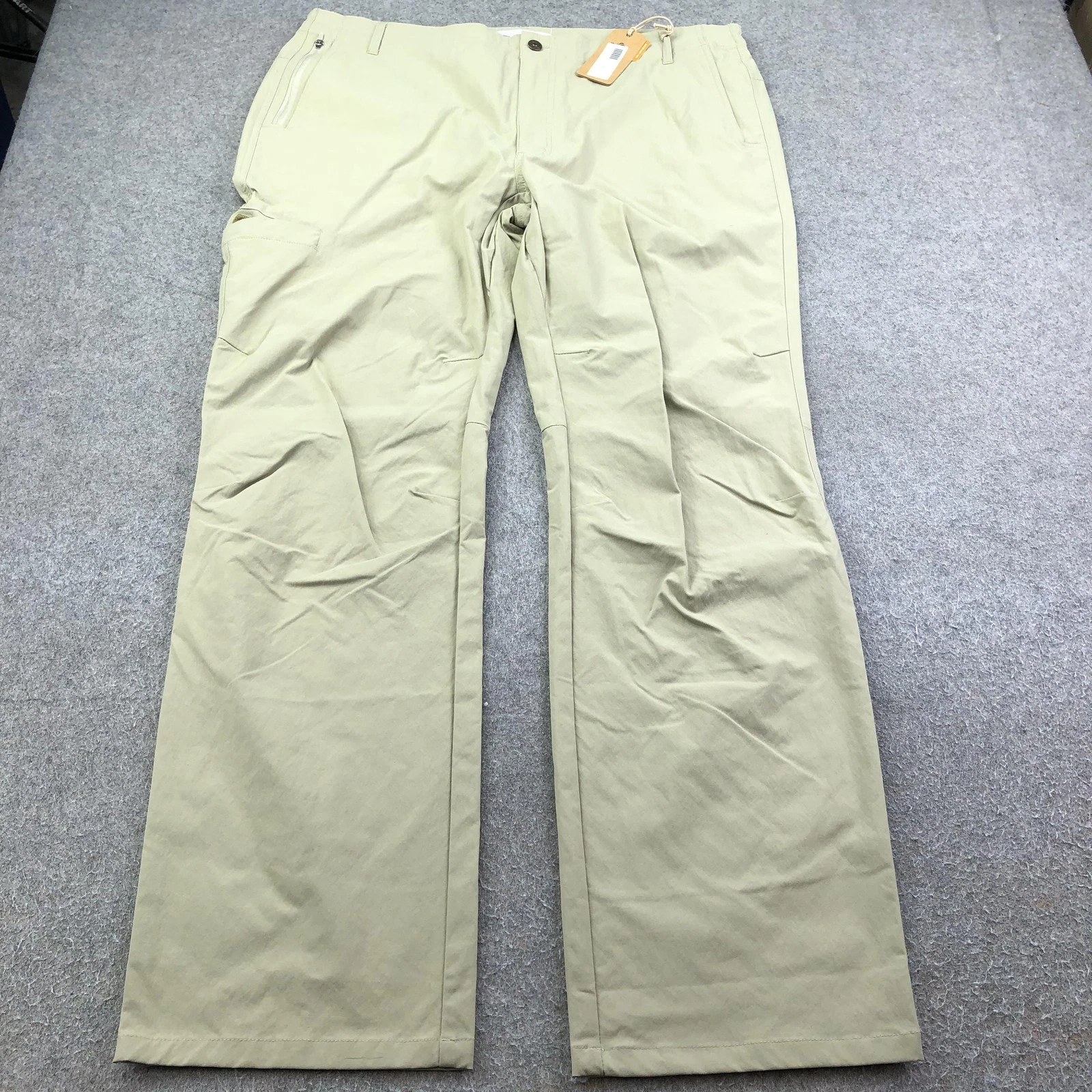 Duck Camp Pants Mens 2XL Tall Beige Zip Pocket Hiking Fishing Outdoor