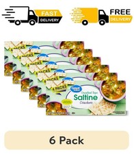  6 pack Great Value Unsalted Tops Saltine Crackers, 16 oz