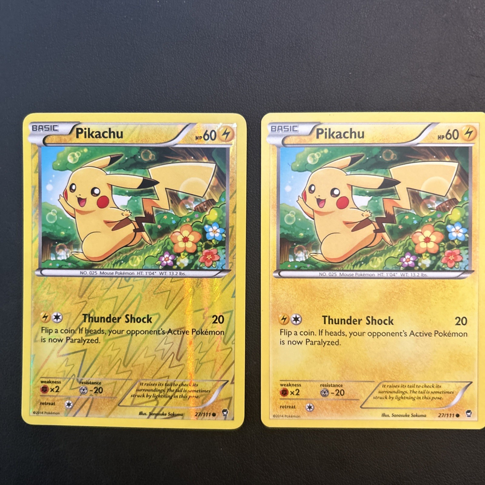 Reverse Holo & Regular Pikachu #27/111 From Furious Fists Pokemon Cards NM 🔥