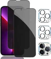 PEHAEL 2+2Pack for iPhone 13 Pro Max Privacy Screen Protector with Black 