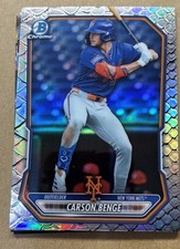 Carson Benge 2026 Bowman Chrome Reptilian Refractor New York Mets Prospect