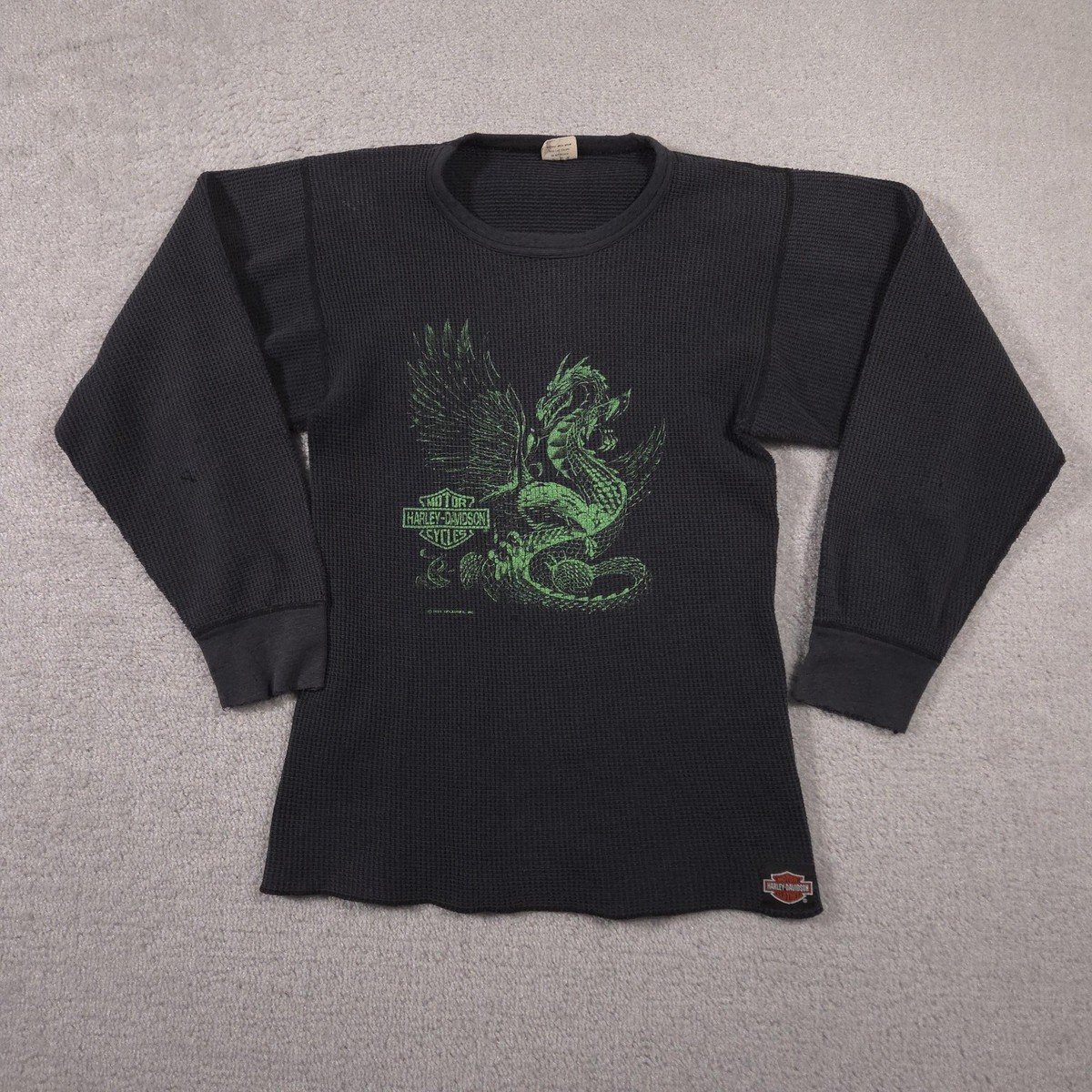 Vintage 90s Harley Davidson Dragon T-shirt - TokoPyramid 80s