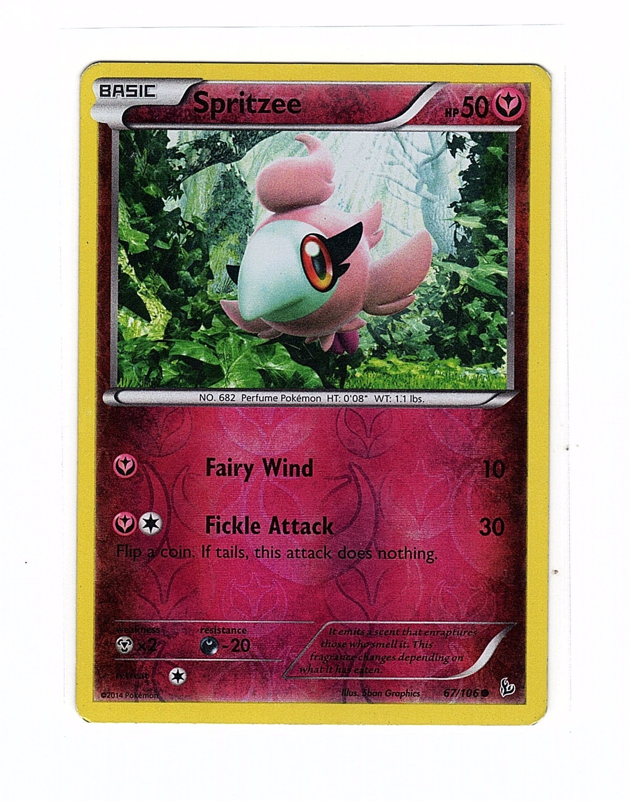 Spritzee 67/106 XY - Flashfire Reverse Holo - Pokemon Card