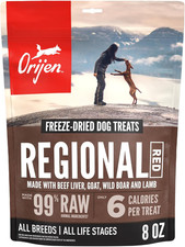 Grain Free High Protein Freeze Dried Dog Treats Regional Red Recipe 8Oz Bag