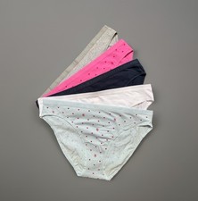 Lot 5 Victoria's Secret Logo Sz L Stretch Cotton Bikini Panty Pack Bundle