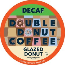 Double Donut Coffee Medium Roast Decaf Coffee Pods, Glazed Donut Flavored, fo...