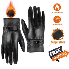 Winter Gloves Thermal Linning Warm Lambskin Sheep Leather Car Driving Women