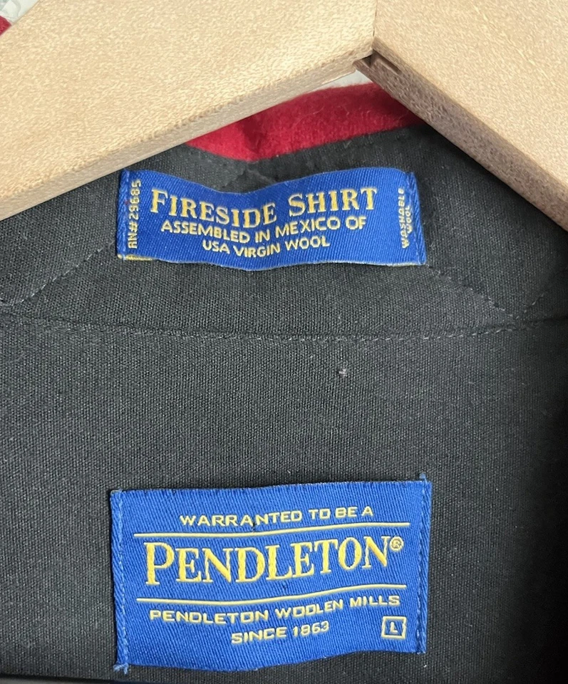 Pendleton Men's L Virgin Wool Fireside Shirt Long Sleeve Button Down - Red - Image 4 of 4