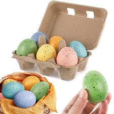MiniInflat 6 Pcs Foam Speckled Easter Eggs 2.4 Inch Colorful Light Colors