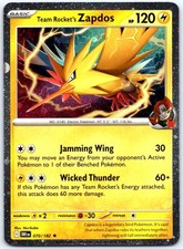 Team Rocket's Zapdos (Cosmos Holo) 070/182 Holo Miscellaneous Cards & Products