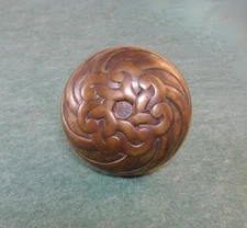 Antique Romanesque Norwalk brass bronze Entry size victorian door knob E-11200