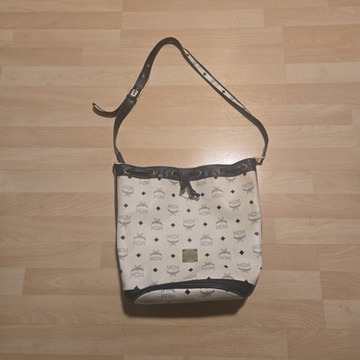 Vintage MCM Navy and White bucket bag