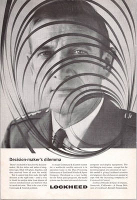 Lockheed Vintage 1964 Magazine Ad Data Processing Command Control Systems