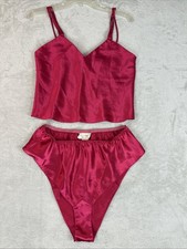 Victoria Secret Gold Label Lingerie Red Camisole Set Vtg Y2K 90s S Coquette