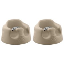 Bumbo Infant Floor Seat Sit Up Chair with Adjustable Harness, Taupe 2 Pack 