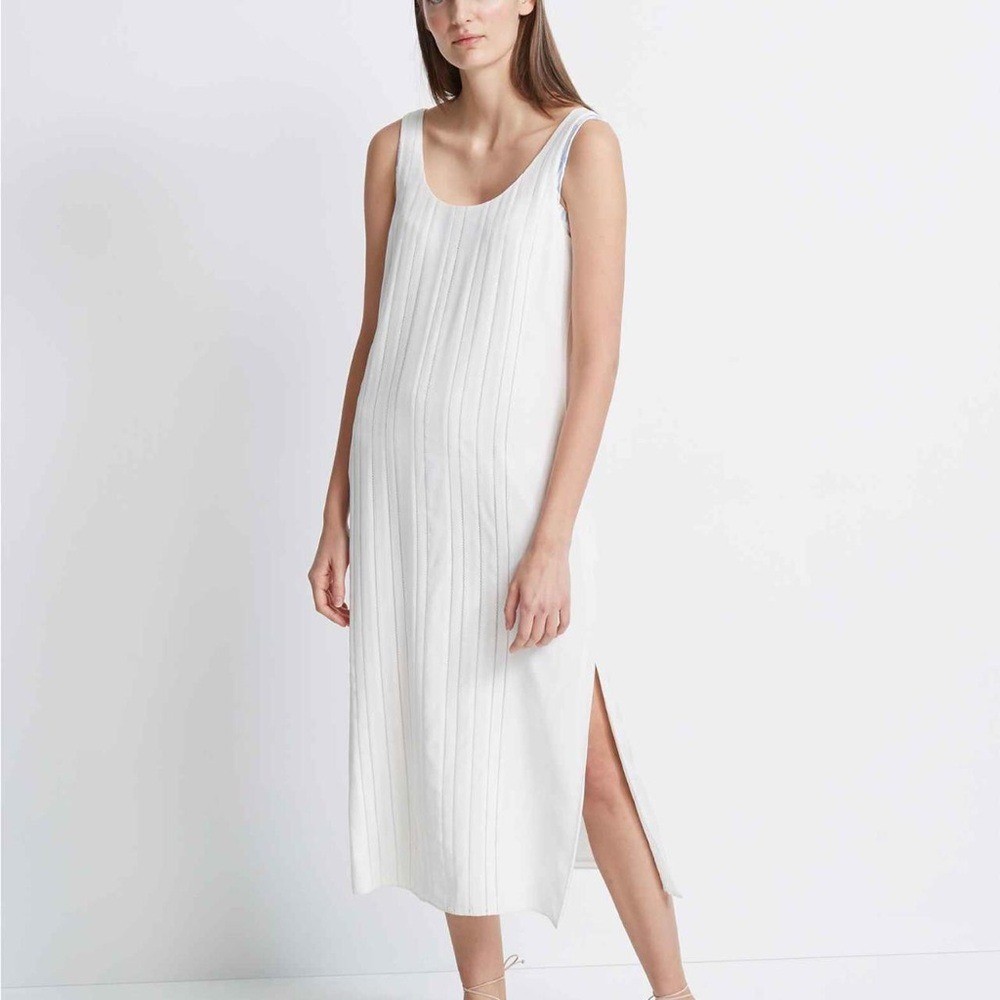 Club Monaco Lorrenah Dress Silk Midi White Size 6