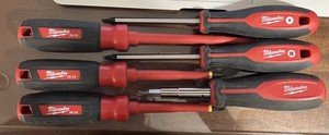 MILWAUKEE SCREWDRIVERS: (3) INSULATED, (1)  11-in-1, (2) SQUARE TIP